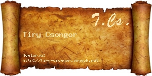 Tiry Csongor névjegykártya